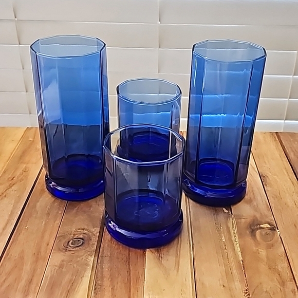 Set of 4 Glasses - Color Blue - Picture 6 of 7